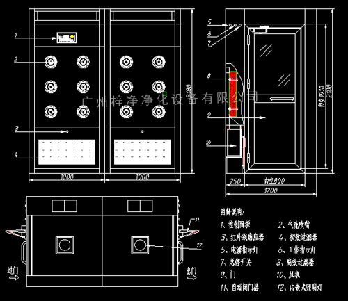 風淋通道cad圖紙